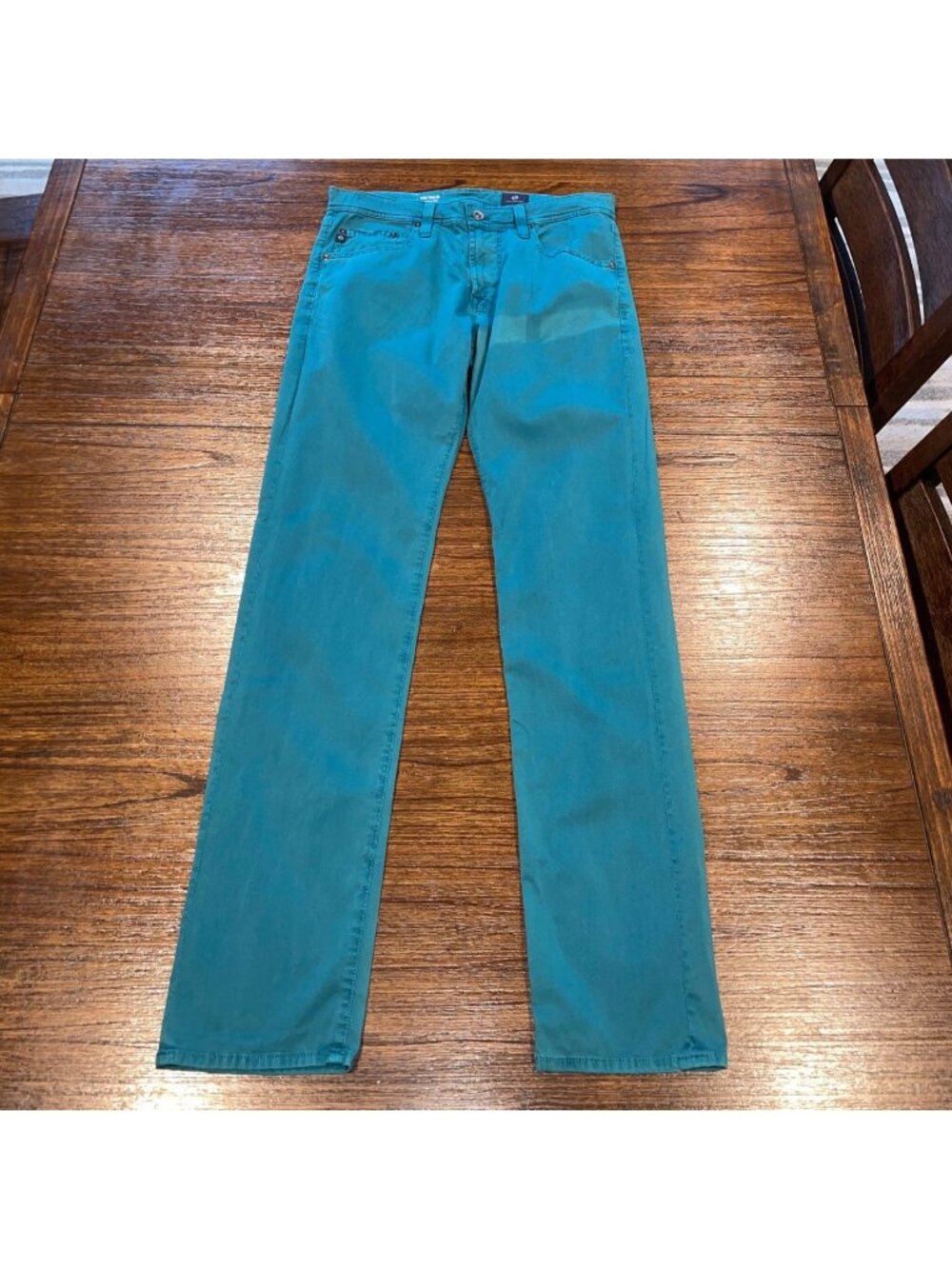 AG Tellis Modern Slim Pant 31x32.5 Teal Blue Ultra-Light Chino Trouser Stretch
